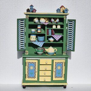 Vtg. 2000-Large-"Very RARE"-Debbie Mumm-Dollhouse--Country Kitchen Hutch/Cabinet